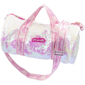 BORSONE SPORT BAG BIANCO ROSA CON TRACOLLA GIRABRILLA NICE 19102